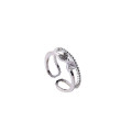 Anillos de plata hermosos vendedores calientes anillo del acero inoxidable de 8 quilates para las mujeres